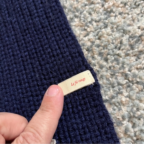 Sezane Knit Scarf Navy - Picture 4 of 8